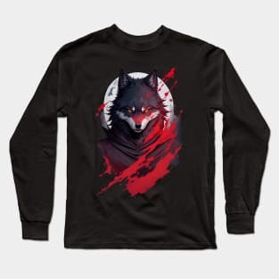 Evil Ninja Wolf - Howl At The Moon Long Sleeve T-Shirt